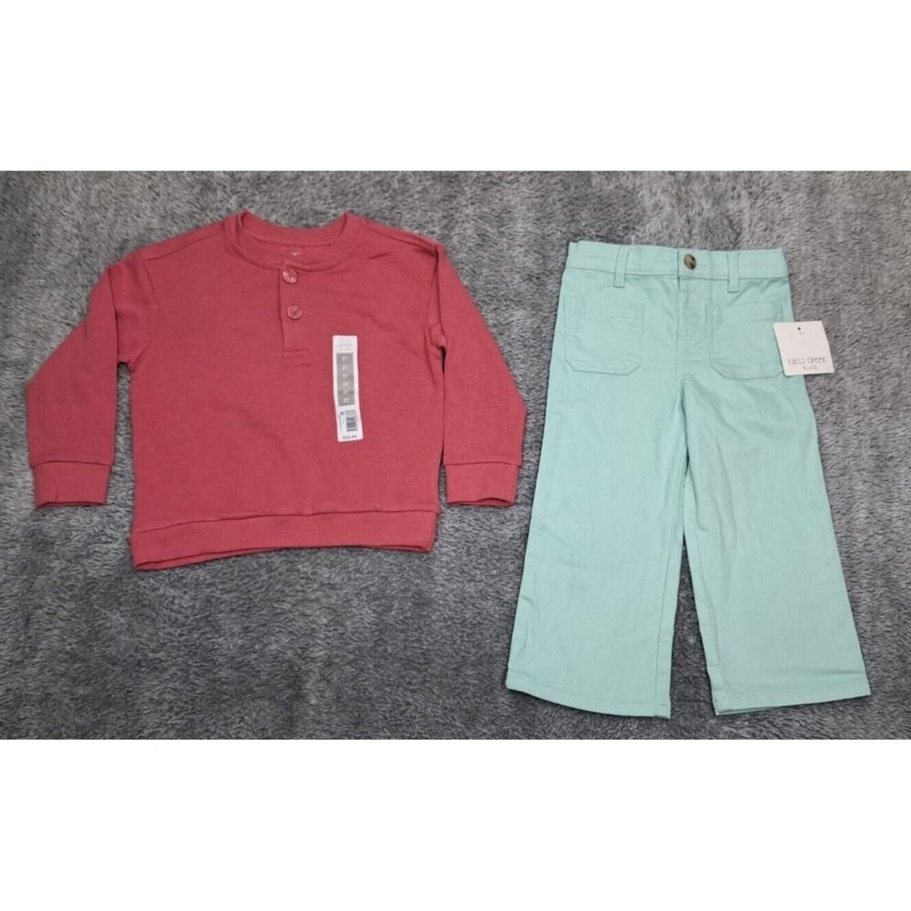 New Falls Creek Pants & Sweatshirt Girls Size 2T Toddler Flared Leg Shirt